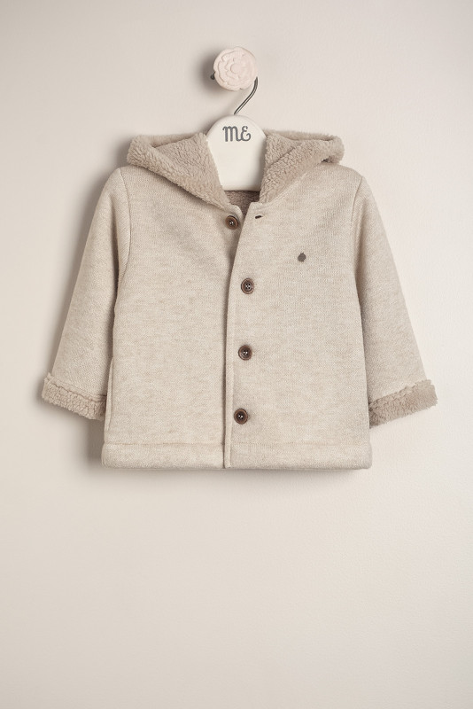 campera forrada con piel bear beige