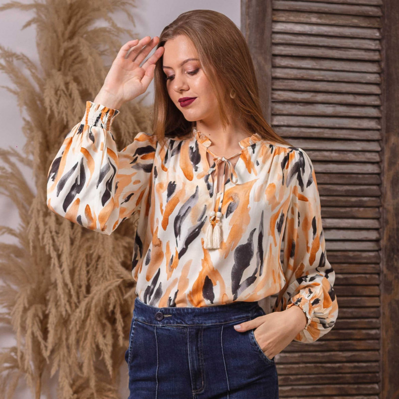 Blusa Estampada Mangas Largas Watercolor Print Cod. 7230193