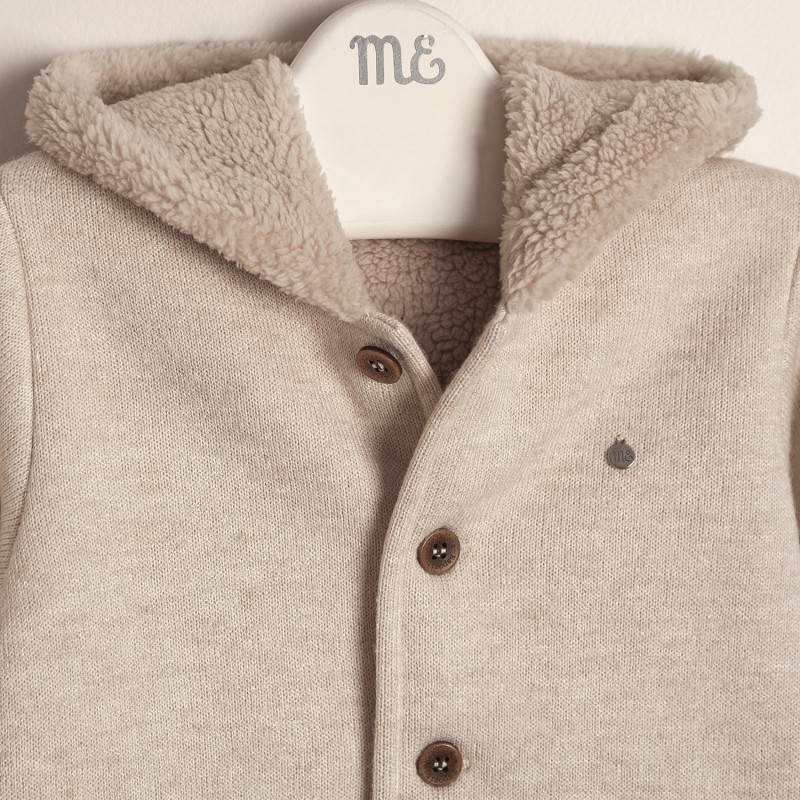 campera forrada con piel bear beige