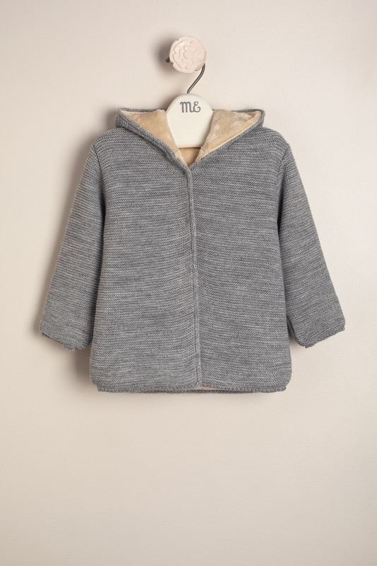 campera forrada con pielcita gris