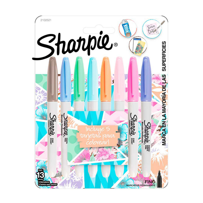 SHARPIE PUNTA FINA PASTEL X8