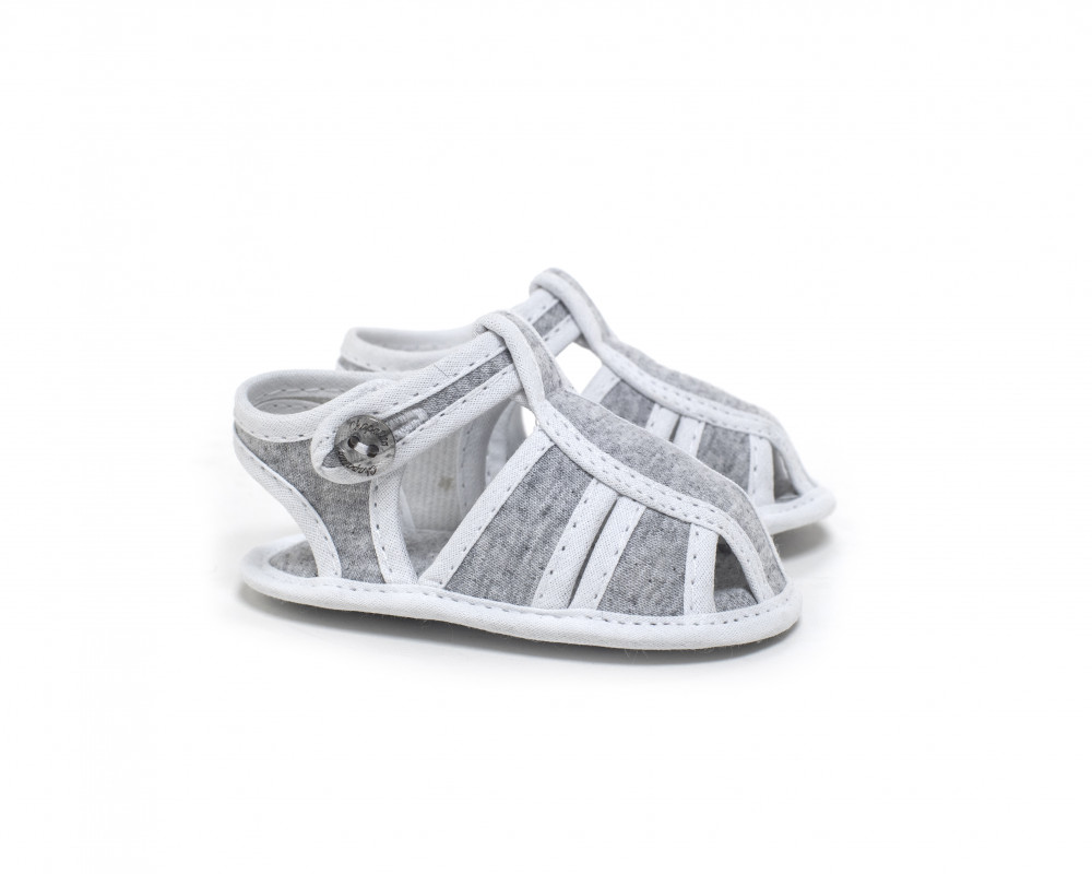 sandalia bebe tira pique gris