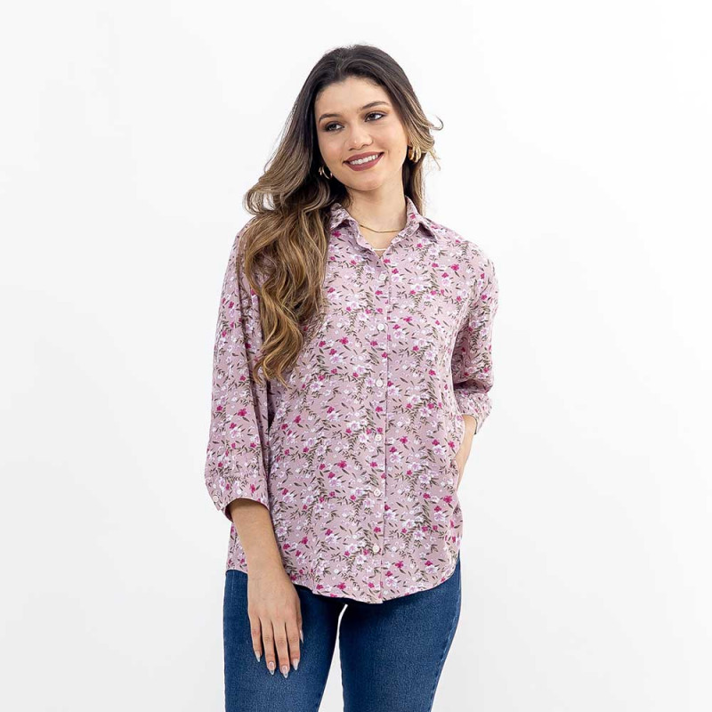 Camisa Estampada Oversize Mangas 3/4 Cod. 7230345