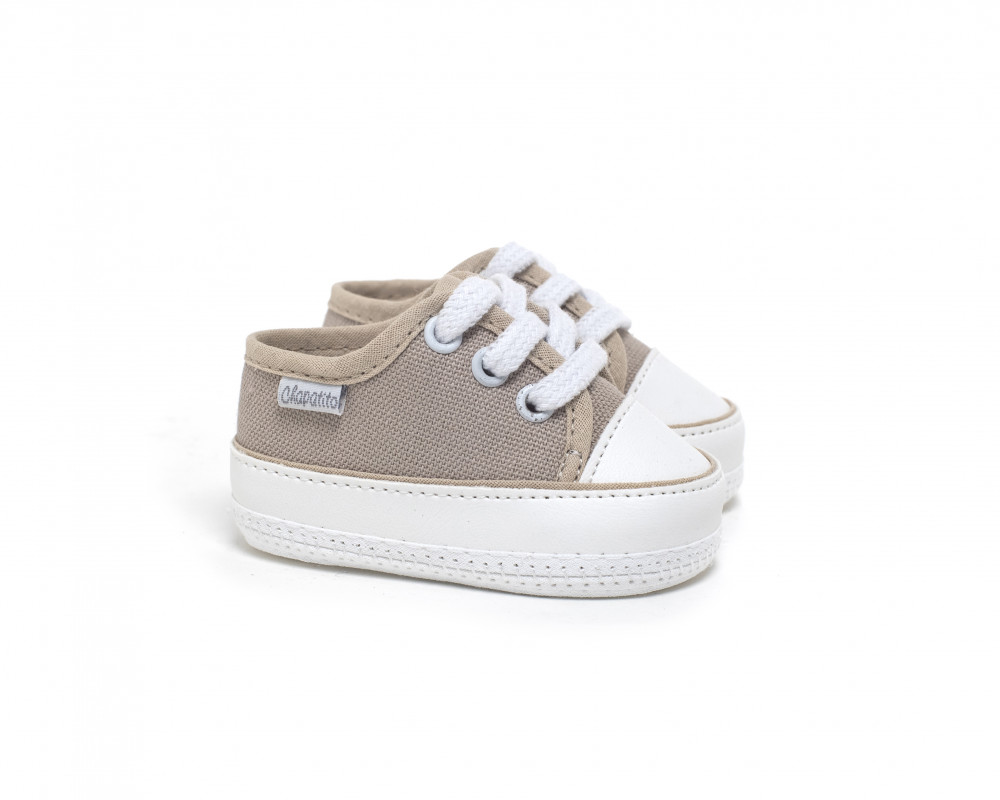 zapatilla c/ base beige lona