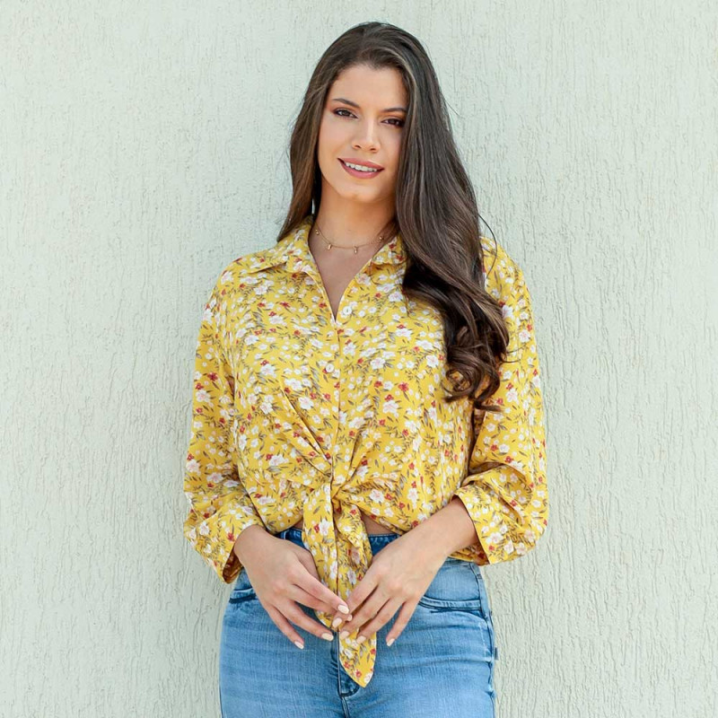 Camisa Oversize Estampada Mangas 3/4 Cod. 7230344