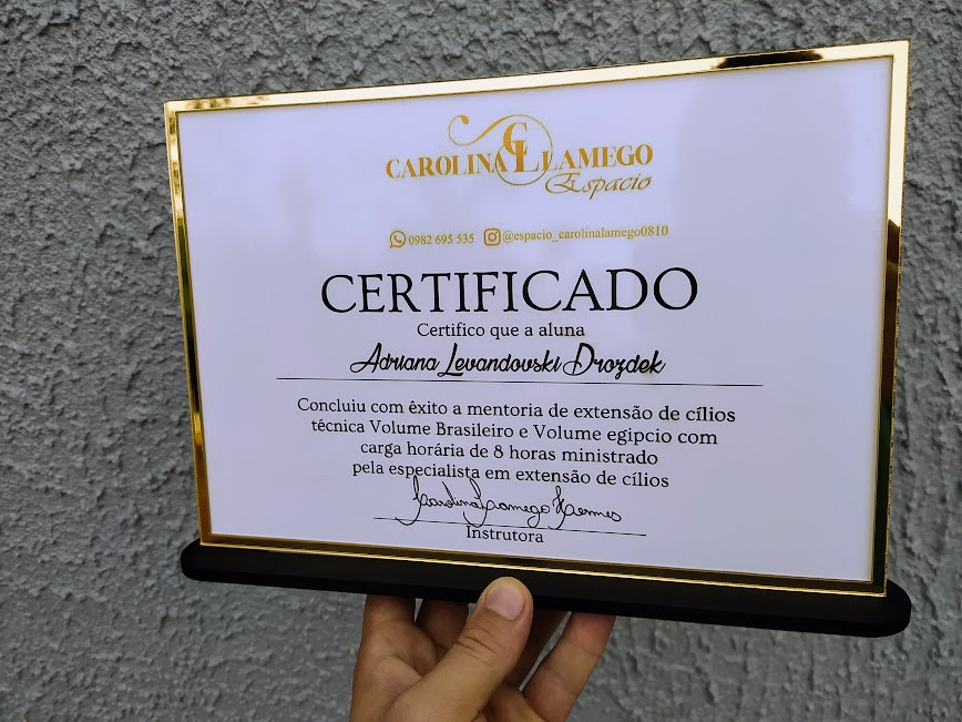 Certificado en Acrilico