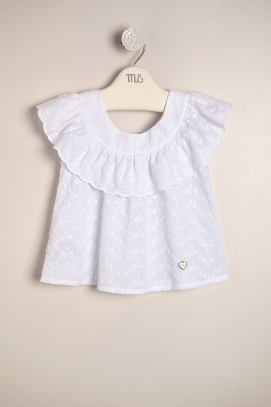 blusa de broderie bianca