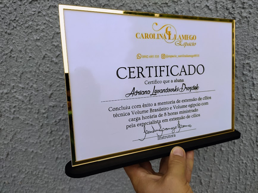 Certificado en Acrilico