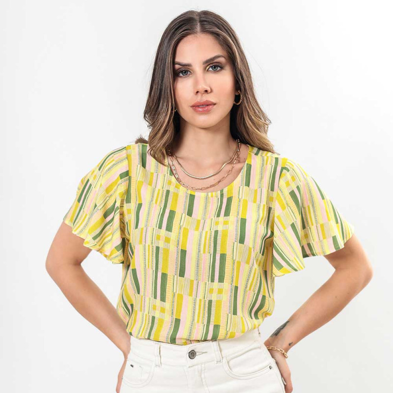 Blusa Estampada Mangas Cortas Cod. 7230505