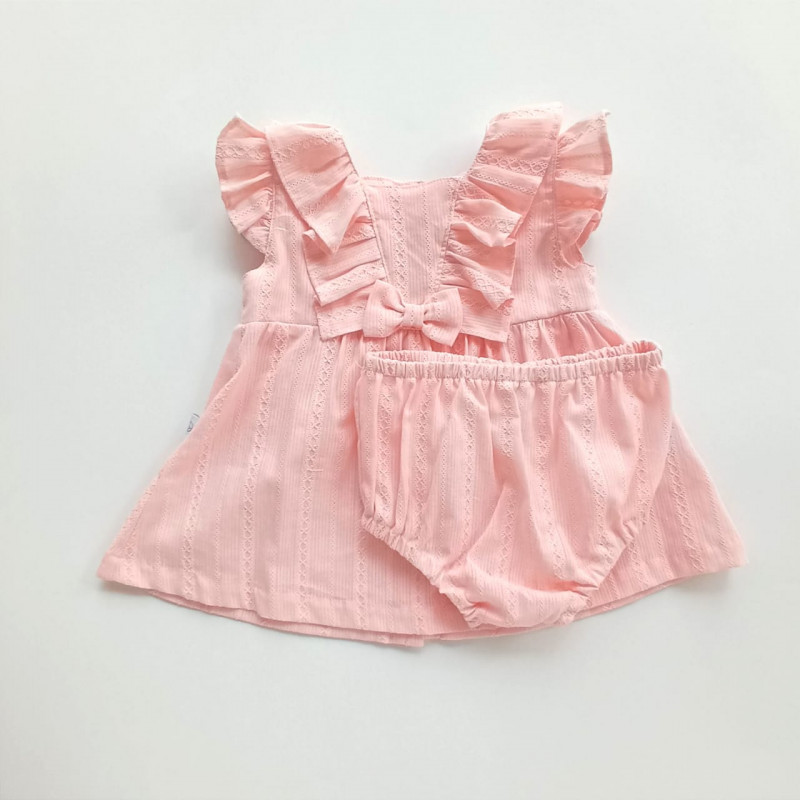 Vestido C/ Moño + Bombacha Adelaide 355 Salmon