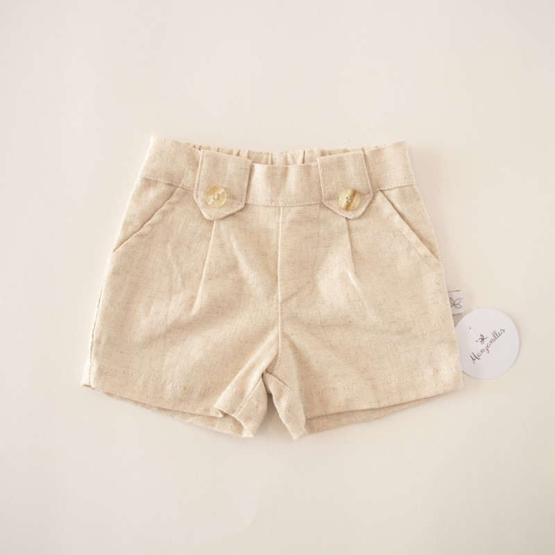 Short De Lino Texas 420 Beige