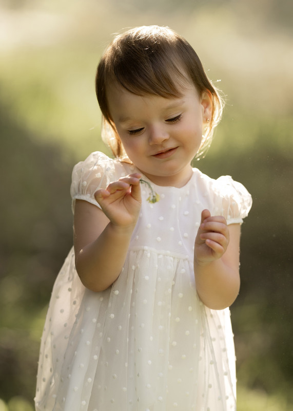 vestido con mini motitas de tul