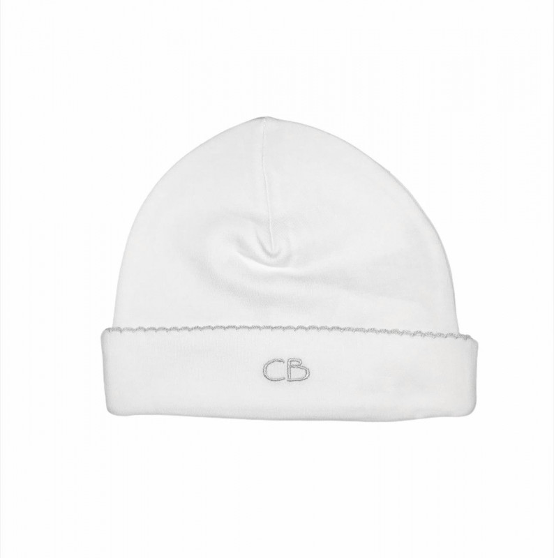 gorro basico logo bco/gris