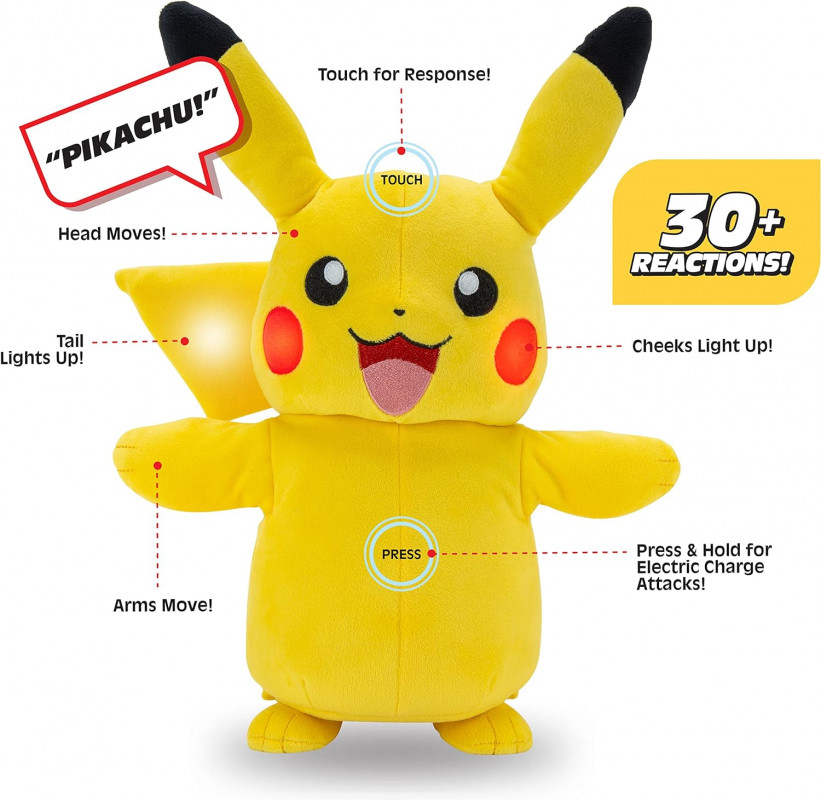 PELUCHE INTERACTIVO POKEMON PIKACHU ELECTRIC CHARGE