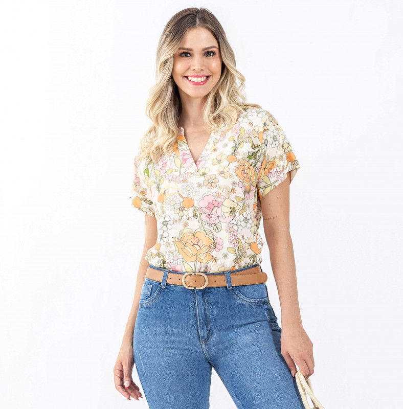 Blusa Estampada Mangas Cortas Cod.7230742