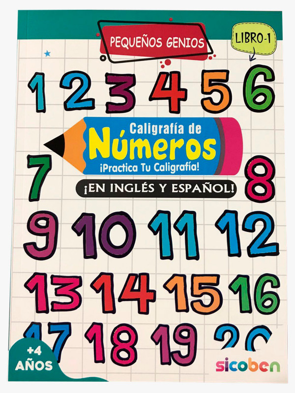 Libro Pequeños genios caligrafía en números - Sicoben