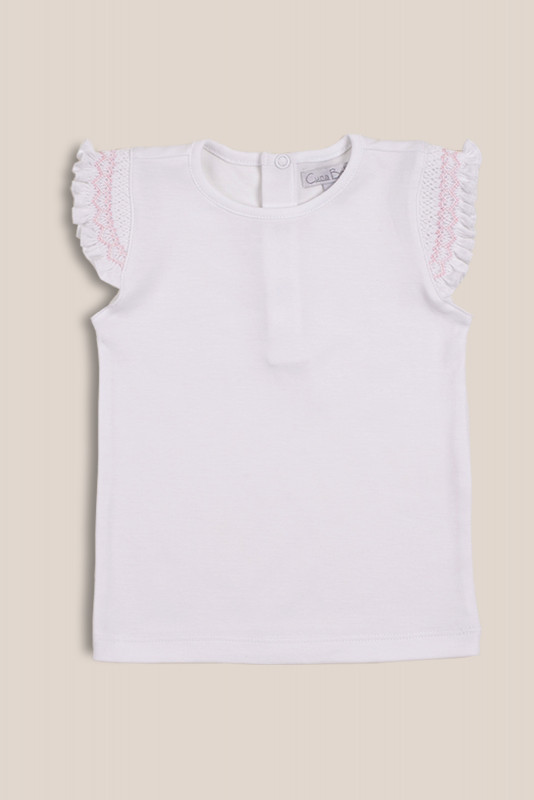 remera con manga smock rayas rosa