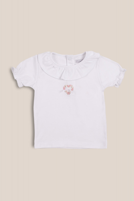 remera cuello volado rayas rosa