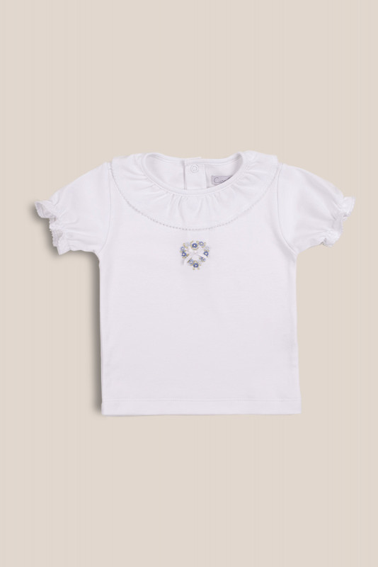 remera cuello volado rayas celeste