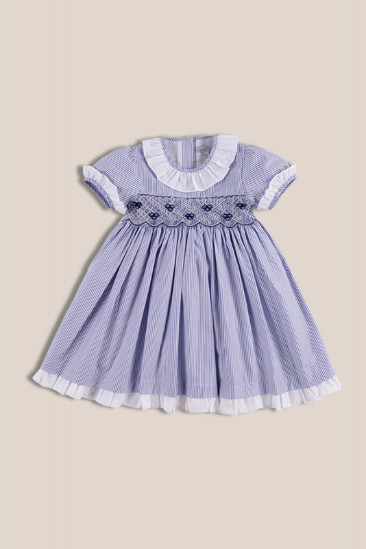 vestido smock rayas azul