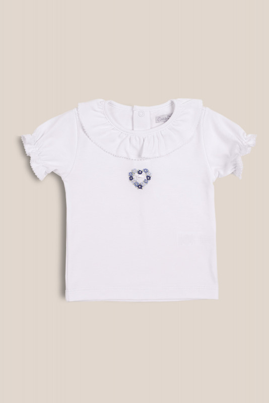 remera cuello volado rayas azul