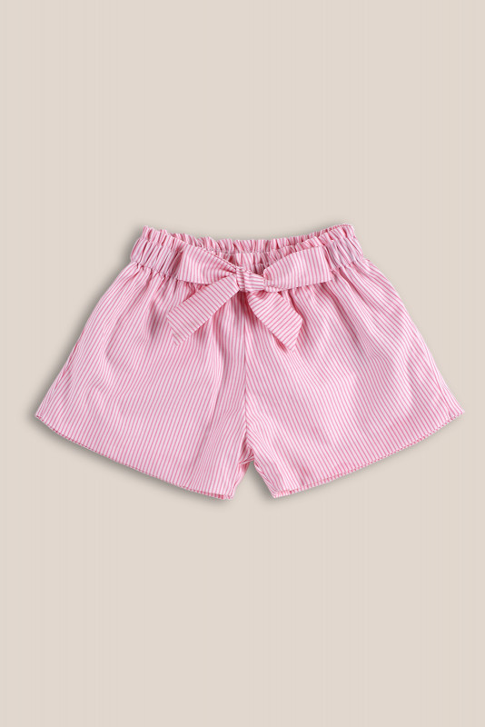 short con lazo rayas rosa