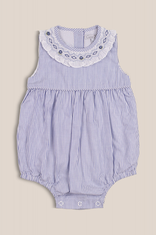 babucha smock rayas azul