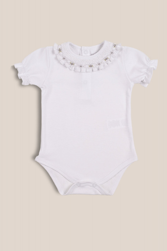 body cuello smock gris