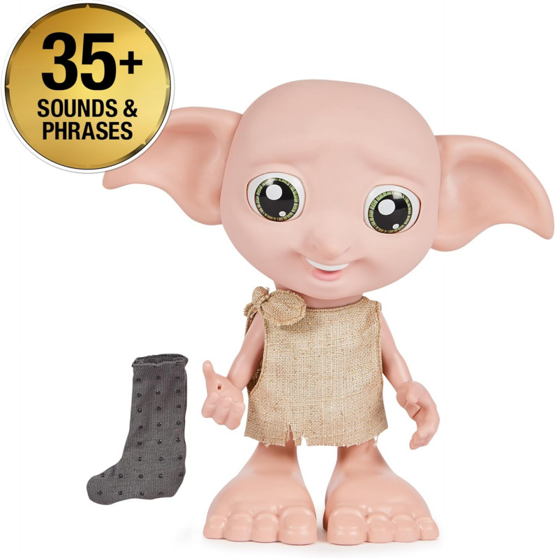 DOBBY ELF DOLL WITH SOCK HARRY POTTER, ANIMATRONIC INTERACTIVE MAGICAL