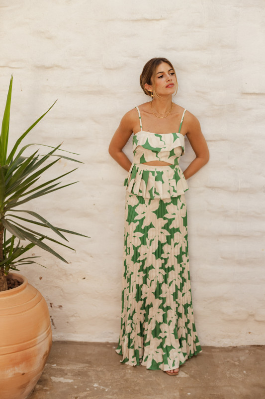 Falda Maxi New Olivia Green Iris