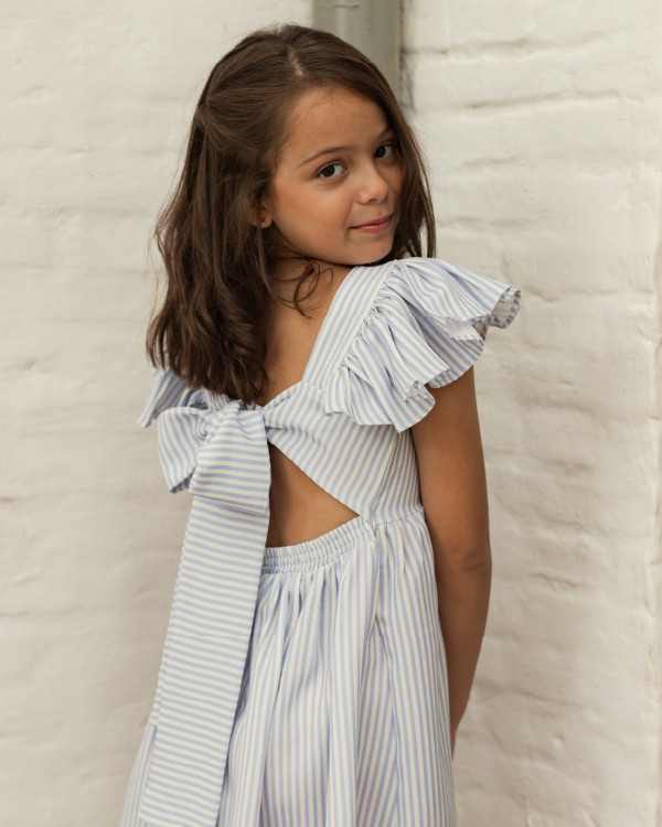 Vestido Adele Kids Stripes Air Blue