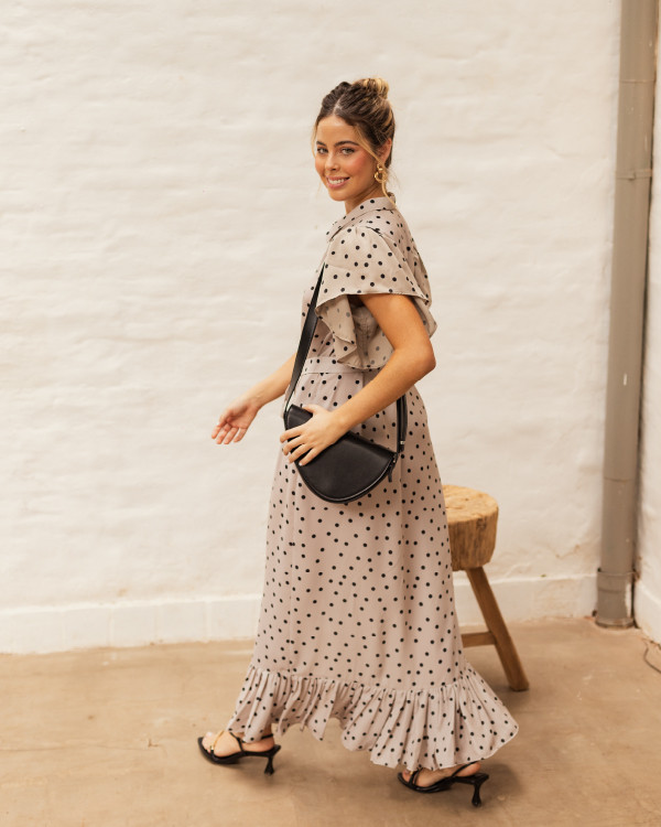 Camisero Leslie Maxi Nude Polkadots