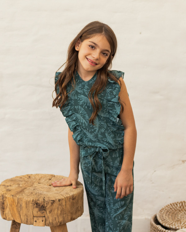 Blusa Luisa Kids Green Botanical