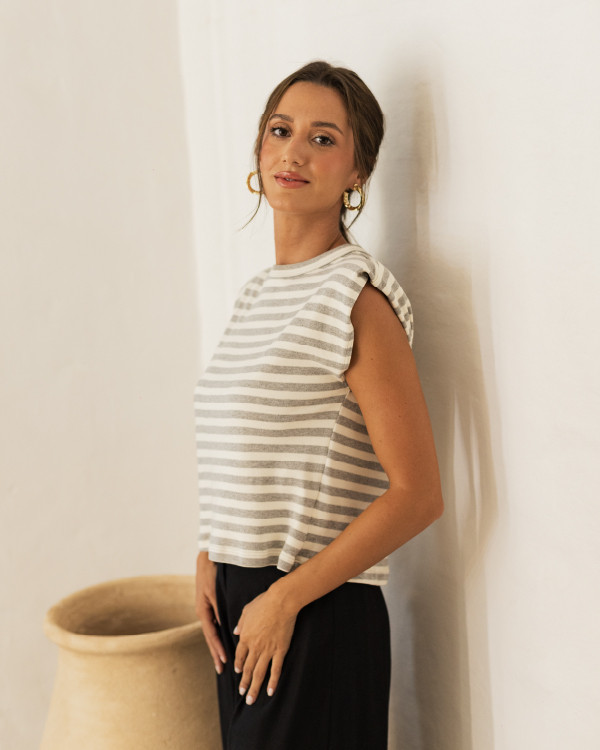 Blusa Celia Stripes Gray