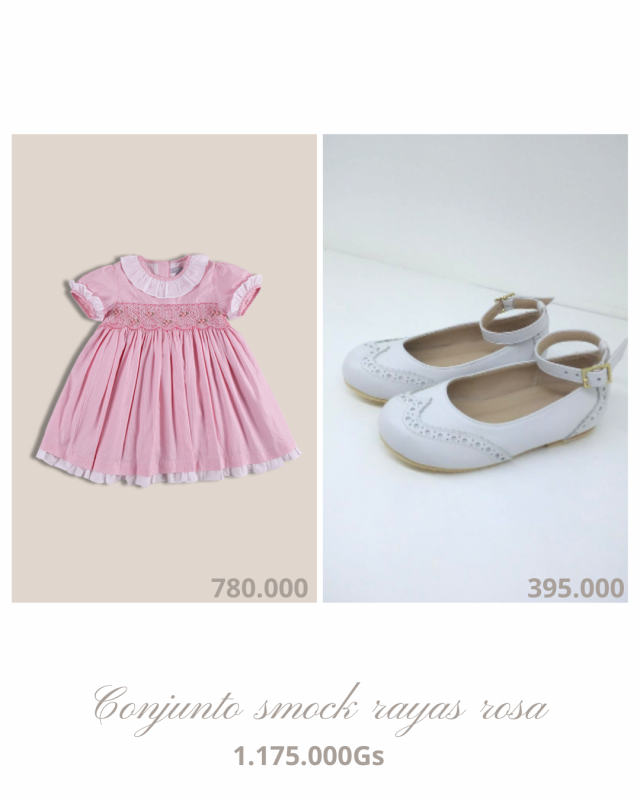 vestido smock rayas rosa