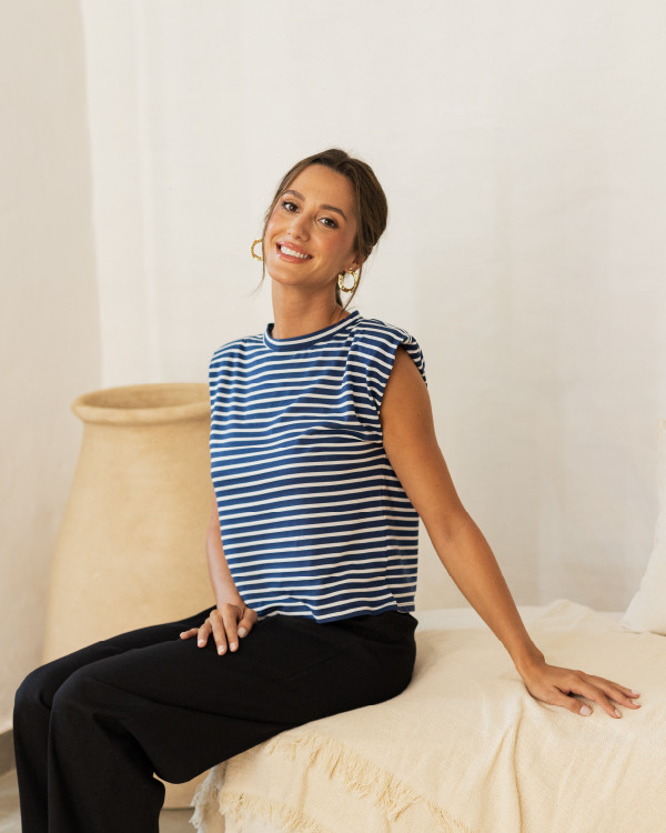 Blusa Celia Stripes Blue