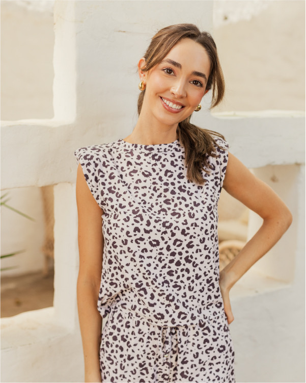 Blusa Celia Brown Cheetah