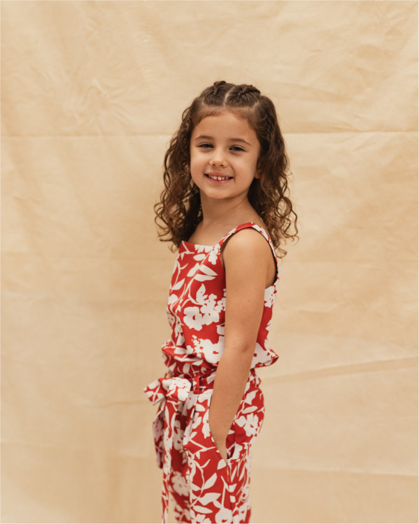 Blusa Arianna Kids Floral Tangerine