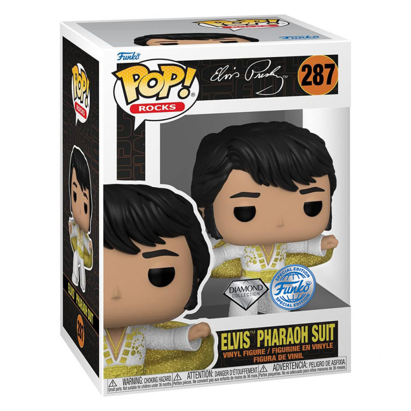 FUNKO POP ROCKS ELVIS PRESLEY DIAMOND EXCLUSIVE - ELVIS PHARAOH SUIT 287