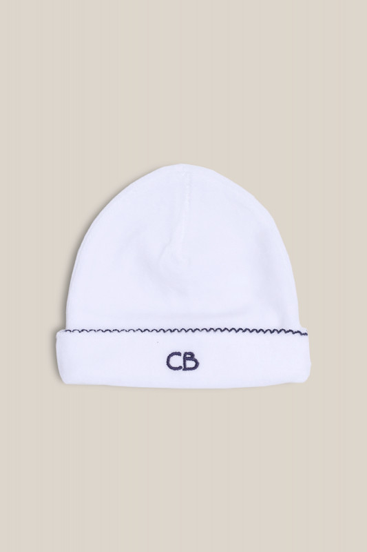 gorro basico plush blanco/azul