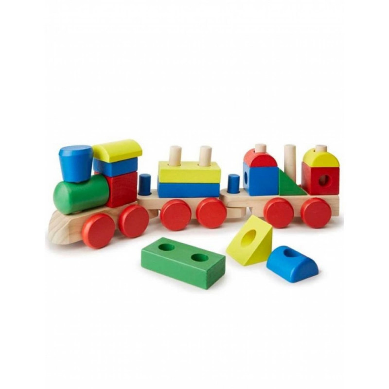 Tren de madera con 15 piezas apilables - Melissa & Doug