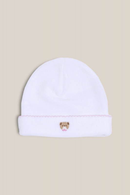 gorro smock ositos rosado plush