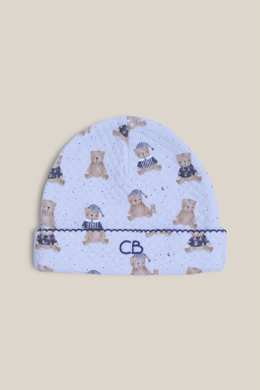 gorro estampado ositos celeste