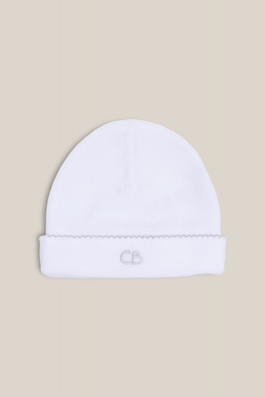 gorro basico plush blanco/gris