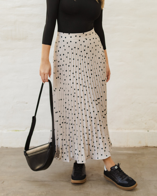 Falda Odette Midi Nude Polkadots