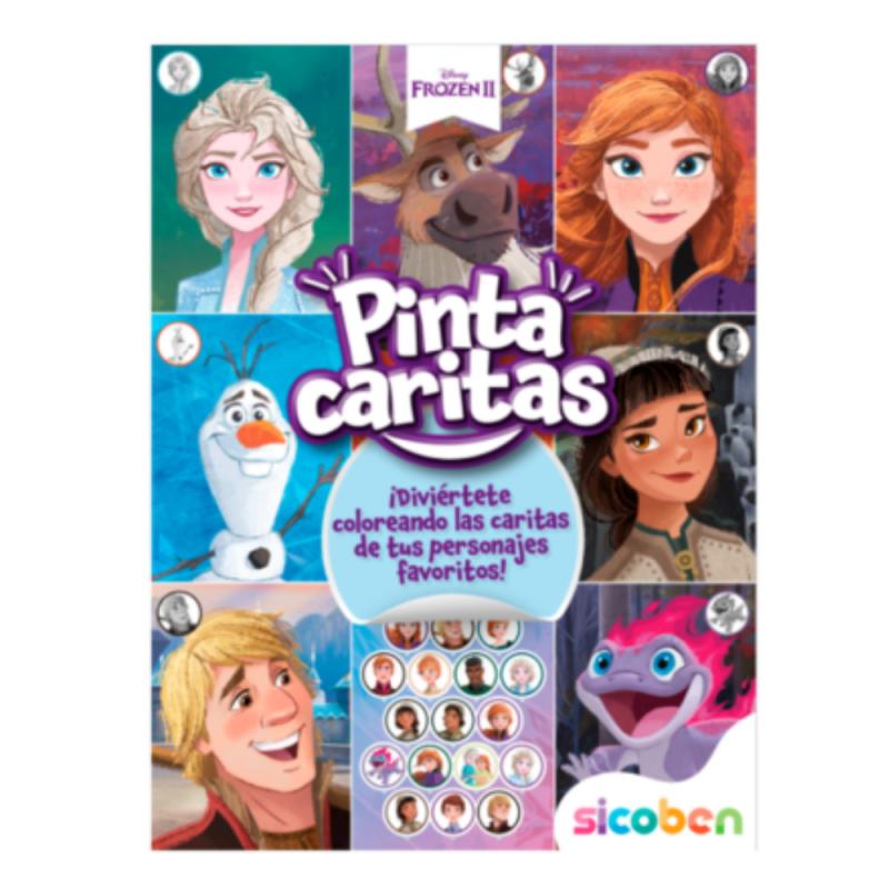 Libro Pinta Caritas con stickers Sicoben