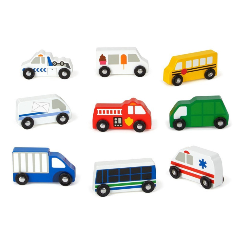 Set de vehículos urbanos 9 piezas - Melissa & Doug