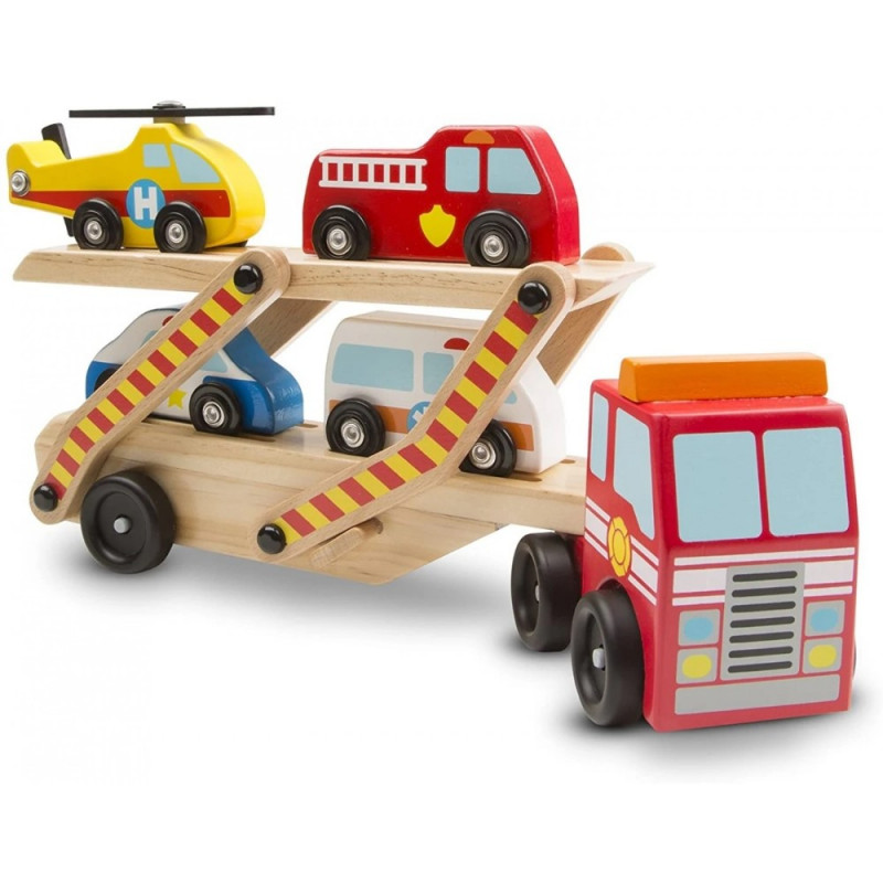 Camión remolque para vehículos de emergencia - Melissa & Doug