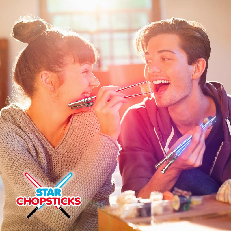 STAR CHOPSTICKS X4 -Palillos Chinos Sables Laser con luz LED