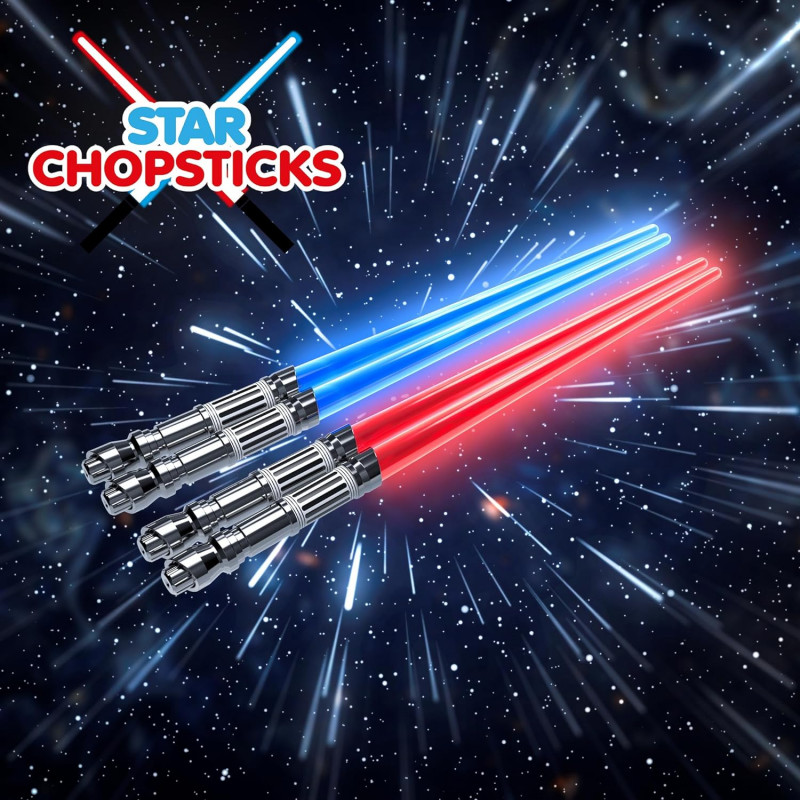 STAR CHOPSTICKS X4 -Palillos Chinos Sables Laser con luz LED